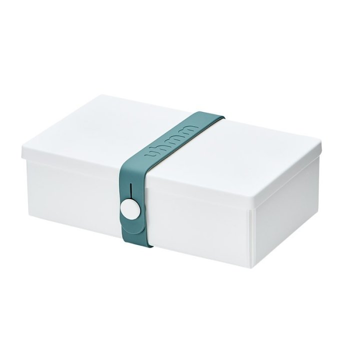 Uhmm Box - No. 01 White Box/Petrol Strap - 10x18 cm.