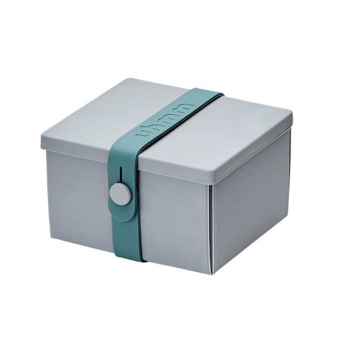 Uhmm Box - No. 02 Light Grey Box/Petrol Strap - 10x12 cm.
