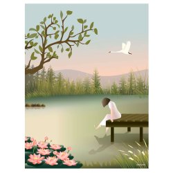 ViSSEVASSE Mindfulness Plakat - Girl On The Bridge 