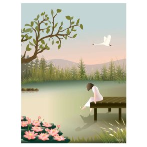 ViSSEVASSE Mindfulness Plakat - Girl On The Bridge 