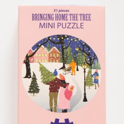 VISSEVASSE Mini Puslespil BRINGING HOME THE TREE 31 Brikker