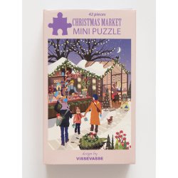 VISSEVASSE Mini Puslespil CHRISTMAS MARKET 42 Brikker