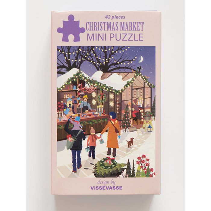 VISSEVASSE Mini Puslespil CHRISTMAS MARKET 42 Brikker