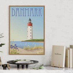 ViSSEVASSE Danmark Plakat Hvidt Fyr 50x70 cm 