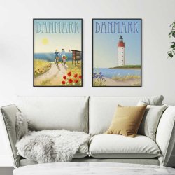 ViSSEVASSE Danmark Plakat Hvidt Fyr 50x70 cm 