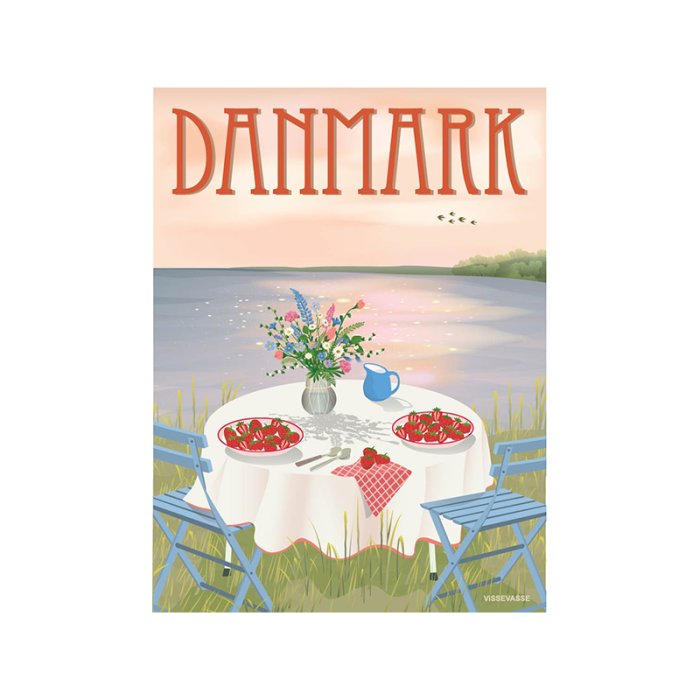 ViSSEVASSE Danmark Plakat Jordbr 30x40 cm 