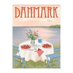 ViSSEVASSE Danmark Plakat Jordbr 50x70 cm 