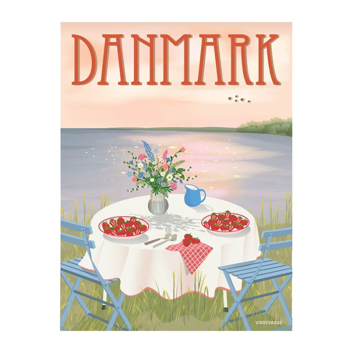 ViSSEVASSE Danmark Plakat Jordbr 50x70 cm 