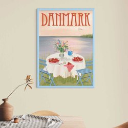 ViSSEVASSE Danmark Plakat Jordbr 50x70 cm 