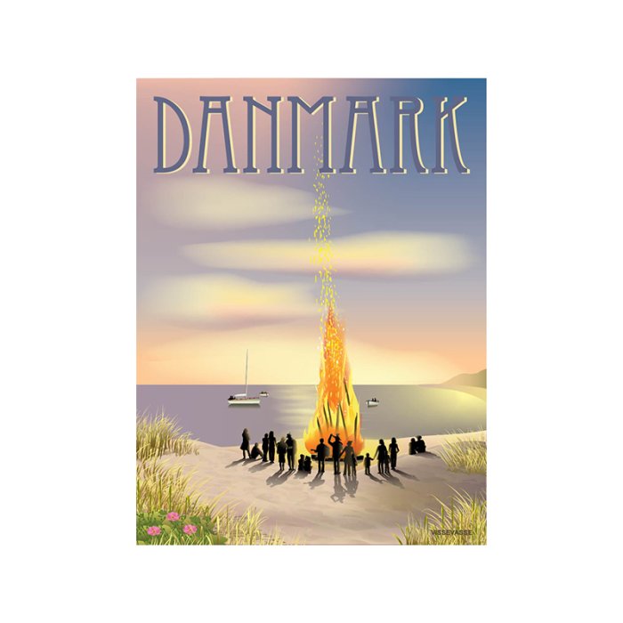 ViSSEVASSE Danmark Plakat Sankt Hans 30x40 cm 