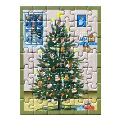 VISSEVASSE Mini Puslespil GLOWING CHRISTMAS TREE 42 Brikker