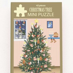 VISSEVASSE Mini Puslespil GLOWING CHRISTMAS TREE 42 Brikker