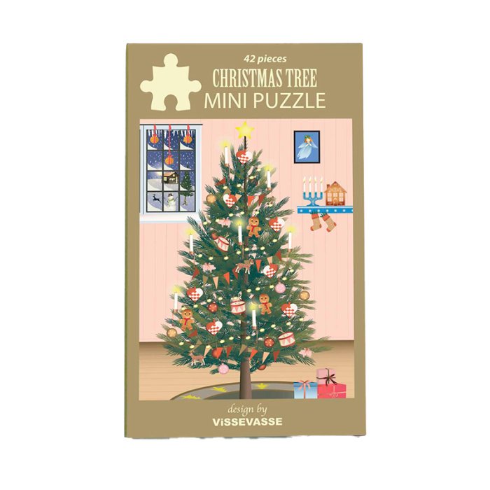 VISSEVASSE Mini Puslespil GLOWING CHRISTMAS TREE 42 Brikker