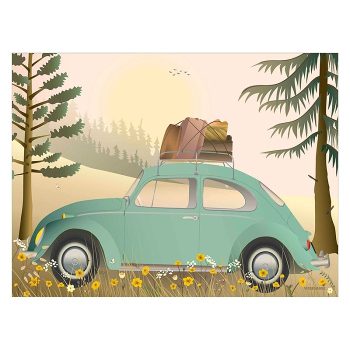 ViSSEVASSE Go Baby Plakat - VW Beetle Green