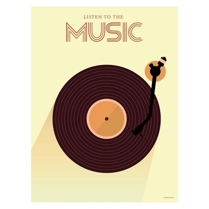 ViSSEVASSE Minimalist Plakat - Listen To The Music