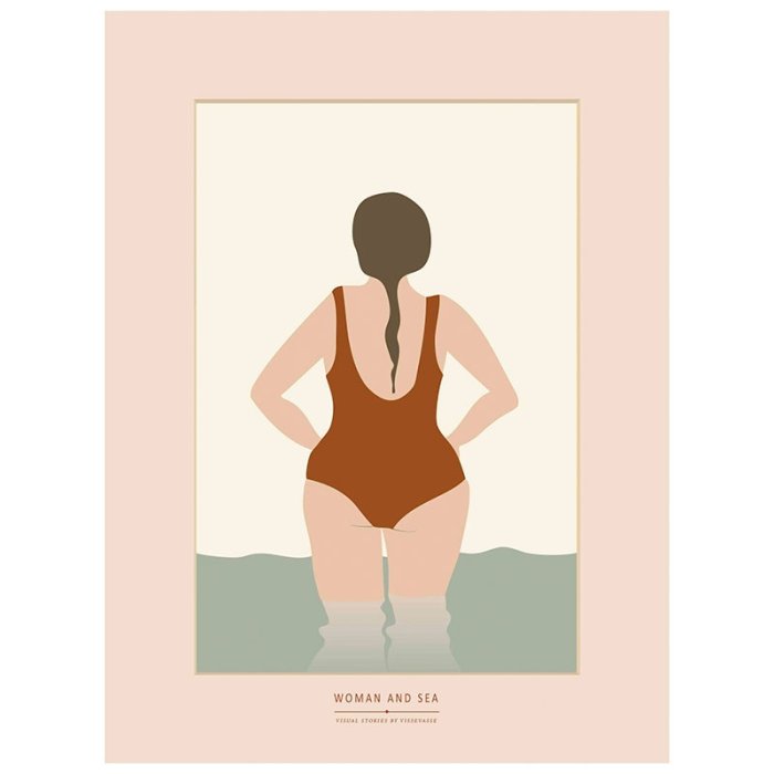 ViSSEVASSE Minimalist Plakat - Woman And Sea