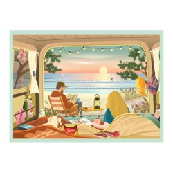 VISSEVASSE Puslespil CAMPER BY THE OCEAN 1000 Brikker