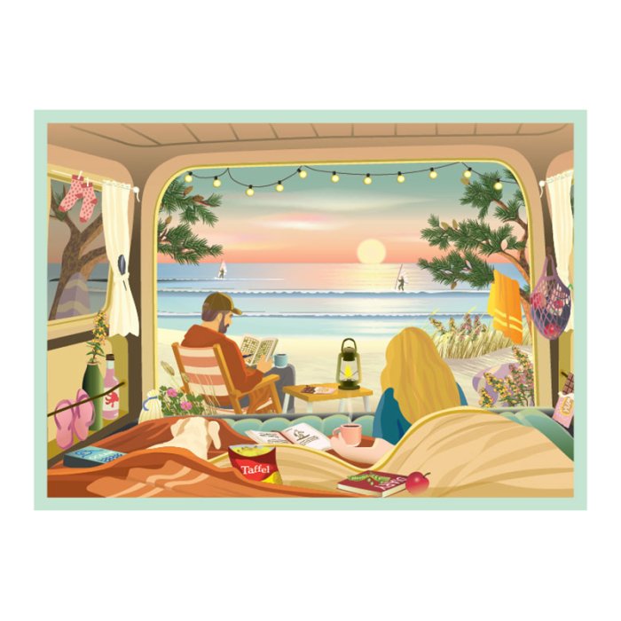 VISSEVASSE Puslespil CAMPER BY THE OCEAN 1000 Brikker