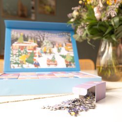 VISSEVASSE Puslespilsjulekalender CHRISTMAS TREES &amp; SNOWFLAKES 1000 Brikker