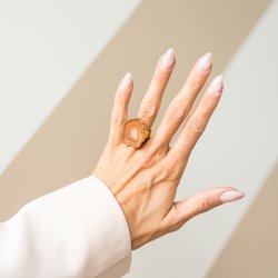 House of Vincent Fingerring - Asger - Beige Agate