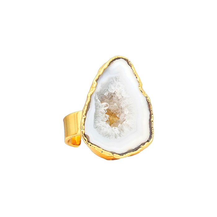 House of Vincent Fingerring - Asger - Hvid Geode