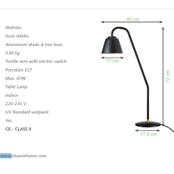 Eleanor Home Webster Lampe - Midnat Bl/Guld Finish