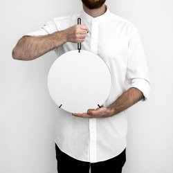 Moebe Rund Vgspejl 30cm - Sort