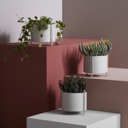 Woud Pidestall Flowerpot - Lille - Gr