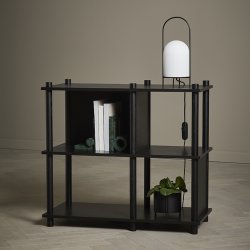 Woud Pidestall Flowerpot - Lille - Sort