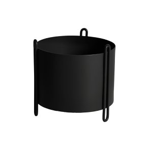 Woud Pidestall Flowerpot - Lille - Sort