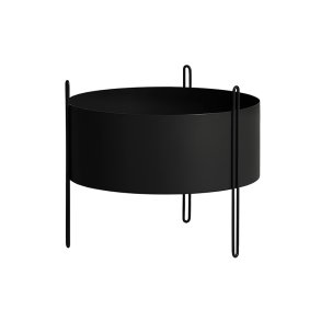 Woud Pidestall Flowerpot - Mellem - Sort