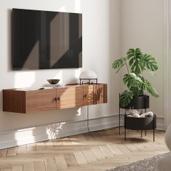 Woud Pidestall Flowerpot - Stor - Sort