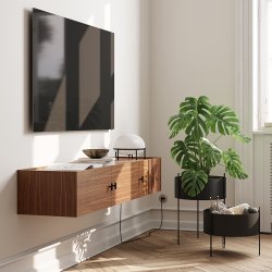 Woud Pidestall Flowerpot - Mellem - Sort