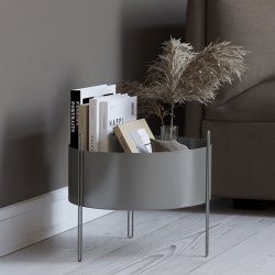 Woud Pidestall Flowerpot - Mellem - Taupe