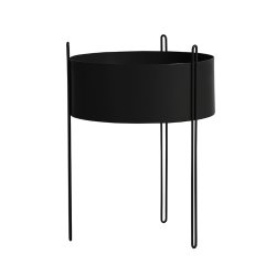 Woud Pidestall Flowerpot - Stor - Sort
