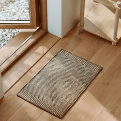 Woud Rombo Mtte Hvid/Brun 60x40 cm