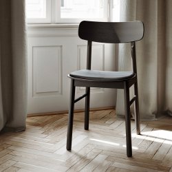 Woud Soma Spisebordsstol Sort m/ Lder