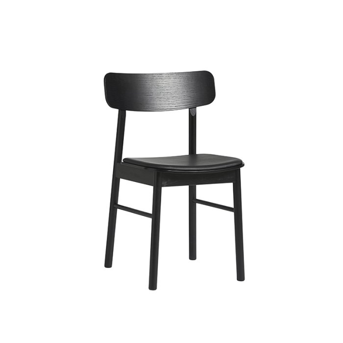 Woud Soma Spisebordsstol Sort m/ Lder