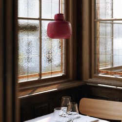 Woud Stone Pendel Lille Deep Red