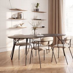 Woud Tree Bord - 220 cm - Sort/Sort