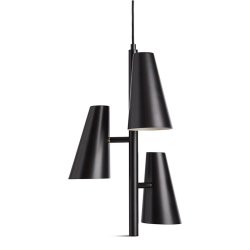 Woud Cono Pendel m. 3 Skrme - Sort