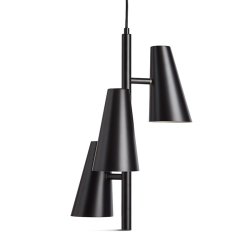 Woud Cono Pendel m. 3 Skrme - Sort