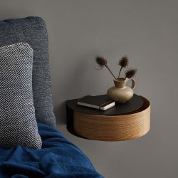 Woud Wallie Hylde m. Skuffe - Sort/Eg