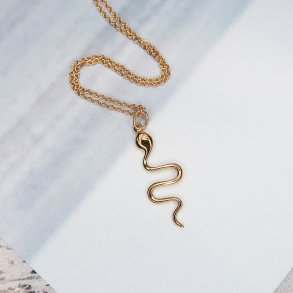 Sistie Young One Snake Halskde - Forgyldt Slv